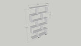 Bookcase Elif white melamine 90x156x20 cm