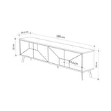 TV Meubels - TV Meubel Dune Eik Melamine 180x50x29,6 cm - Dimehouse