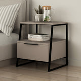 Bedside table pal mokka black melamine 45x50x41 cm