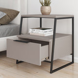 Bedside table pal mokka black melamine 45x50x41 cm