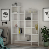 Bookcase white melamine Manco 122x188x25.5 cm