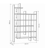 Bookcase oak look melamine Manco 122x188x25.5 cm