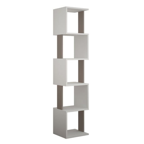 Bookcase Piri White Mokka Melamine 35x161x30 cm