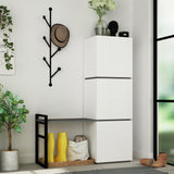 Schoenenkasten - Schoenenkast Mello Wit Antraciet Melamine 109x149x39 cm - Dimehouse