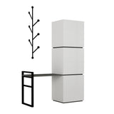 Schoenenkasten - Schoenenkast Mello Wit Antraciet Melamine 109x149x39 cm - Dimehouse