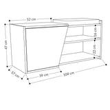 Schoenenkast Fiona Eik Antraciet Melamine 104x37x47 cm