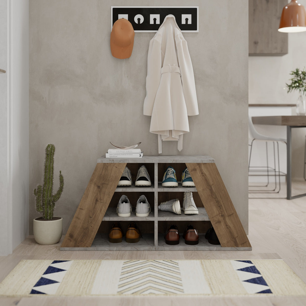 Shoe cabinet Pyramid Naturel Melamine 105.5x50x37.5 cm – Dimehouse