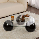 Miro coffee table black and transparent 85x85 cm tempered glass Black Transparent Tempered glass 