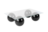 Coffee table Sera black transparent tempered glass 110x75x30 cm Black Transparent Tempered glass 