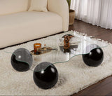 Noxa coffee table black transparent 120x80 cm Black Transparent Tempered glass 
