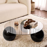 Coffee table Miro Tempered glass 85x85 cm Black Bronze Black Bronze Tempered glass 