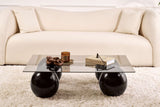 Sera Coffee Table Black and Gray Tempered Glass 110x75 cm 