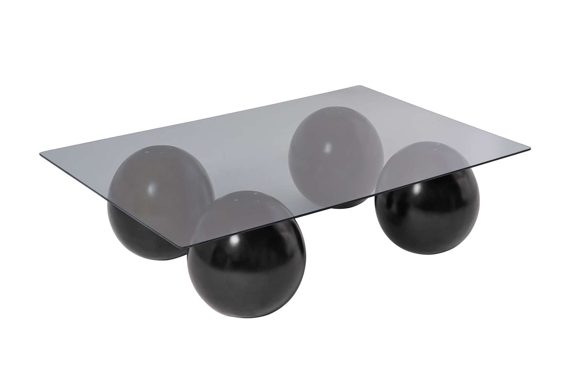 Sera Coffee Table Black and Gray Tempered Glass 110x75 cm 