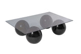 Sera Coffee Table Black and Gray Tempered Glass 110x75 cm 