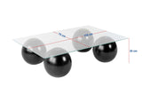Sera Coffee Table Black and Gray Tempered Glass 110x75 cm 