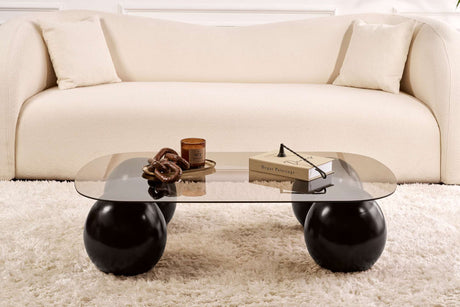Evara coffee table 118x75x30 cm Black bronze Frosted glass 
