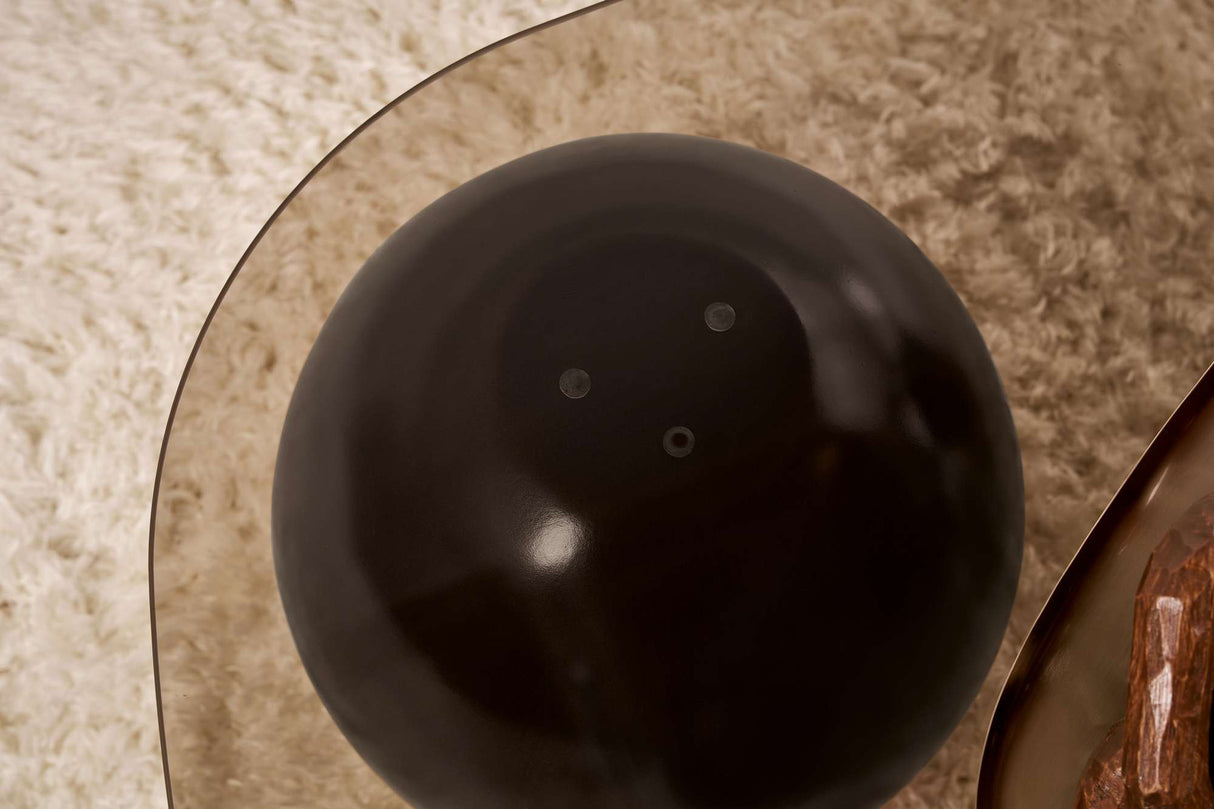 Evara coffee table 118x75x30 cm Black bronze Frosted glass 