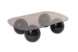 Evara coffee table 118x75x30 cm Black bronze Frosted glass 