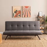 3-Seater Sofa Bed Zoly Gray Fabric - 180 cm - Without Armrests - Quilted 