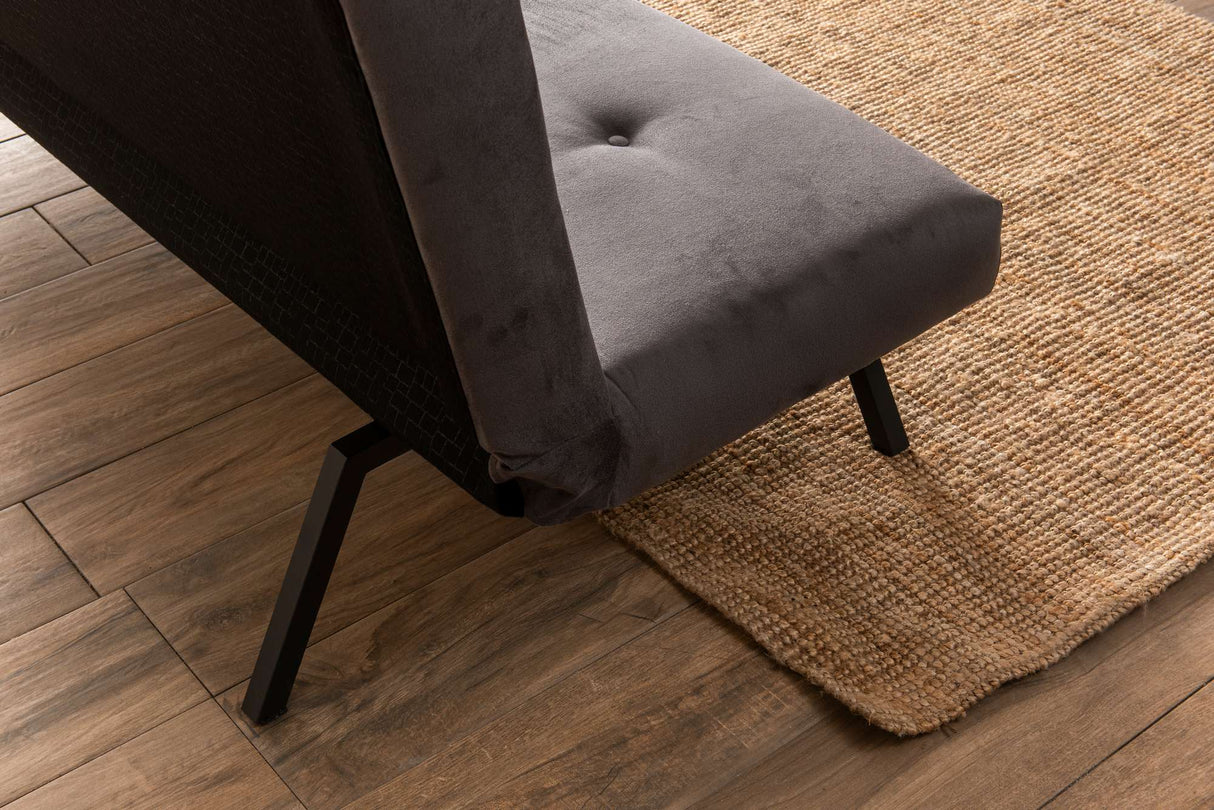 3-Seater Sofa Bed Zoly Gray Fabric - 180 cm - Without Armrests - Quilted 