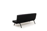 3-Seater Sofa Bed Zoly Black Fabric - 180 cm - Without Armrests - Button-Tufted 