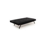 3-Seater Sofa Bed Zoly Black Fabric - 180 cm - Without Armrests - Button-Tufted 