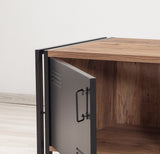 TV Meubels - TV Meubel Cosmo Atlantisch Dennenhout Zwart Melamine 130x50x45 cm - Dimehouse