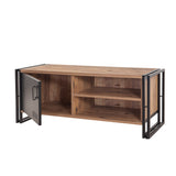 TV Meubels - TV Meubel Cosmo Atlantisch Dennenhout Zwart Melamine 130x50x45 cm - Dimehouse