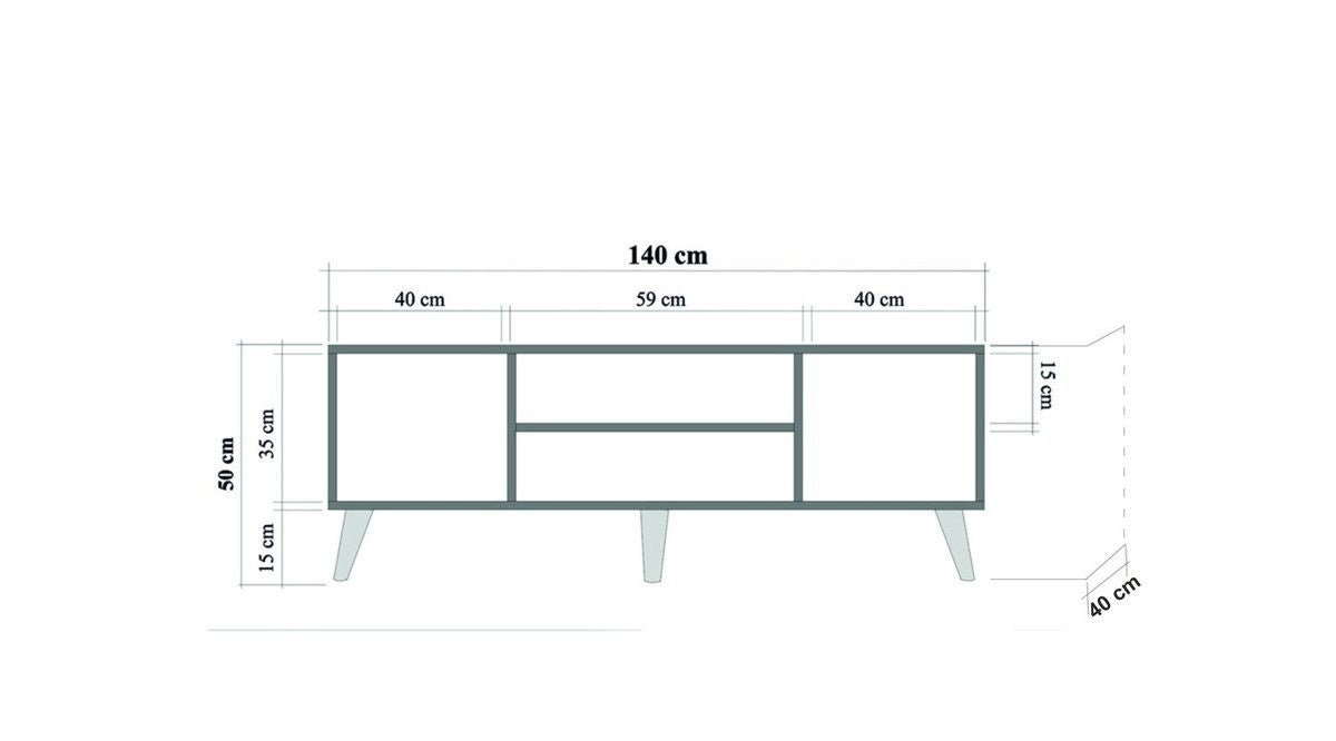 TV Meubel Truva Sonoma Eik Melamine 140x50x40 cm