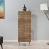 Schoenenkasten - Schoenenkast Filinta Sonoma Eik Latjes Melamine 50x135x38 cm - Dimehouse