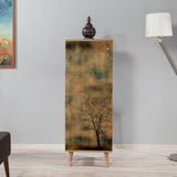 Schoenenkasten - Schoenenkast Filinta Sonoma Eik Boom Melamine 50x135x38 cm - Dimehouse