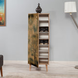 Schoenenkasten - Schoenenkast Filinta Sonoma Eik Boom Melamine 50x135x38 cm - Dimehouse