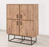 Wandkasten - Wandkast Quantum Solo Atlantisch Dennenhout Zwart Melamine 93x115x36 cm - Dimehouse