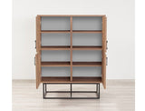 Wandkasten - Wandkast Quantum Solo Atlantisch Dennenhout Zwart Melamine 93x115x36 cm - Dimehouse