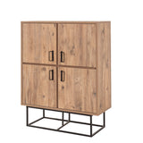 Wandkasten - Wandkast Quantum Solo Atlantisch Dennenhout Zwart Melamine 93x115x36 cm - Dimehouse