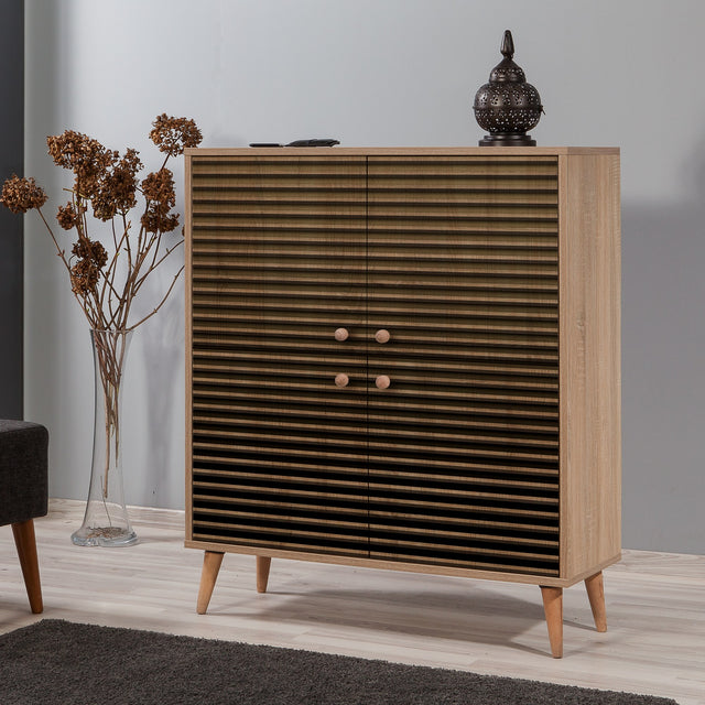 Wandkasten - Wandkast Multilux Sonoma Eik Melamine 95x111x36 cm - Dimehouse