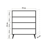 Wandkasten - Wandkast Multilux Sonoma Eik Melamine 95x111x36 cm - Dimehouse