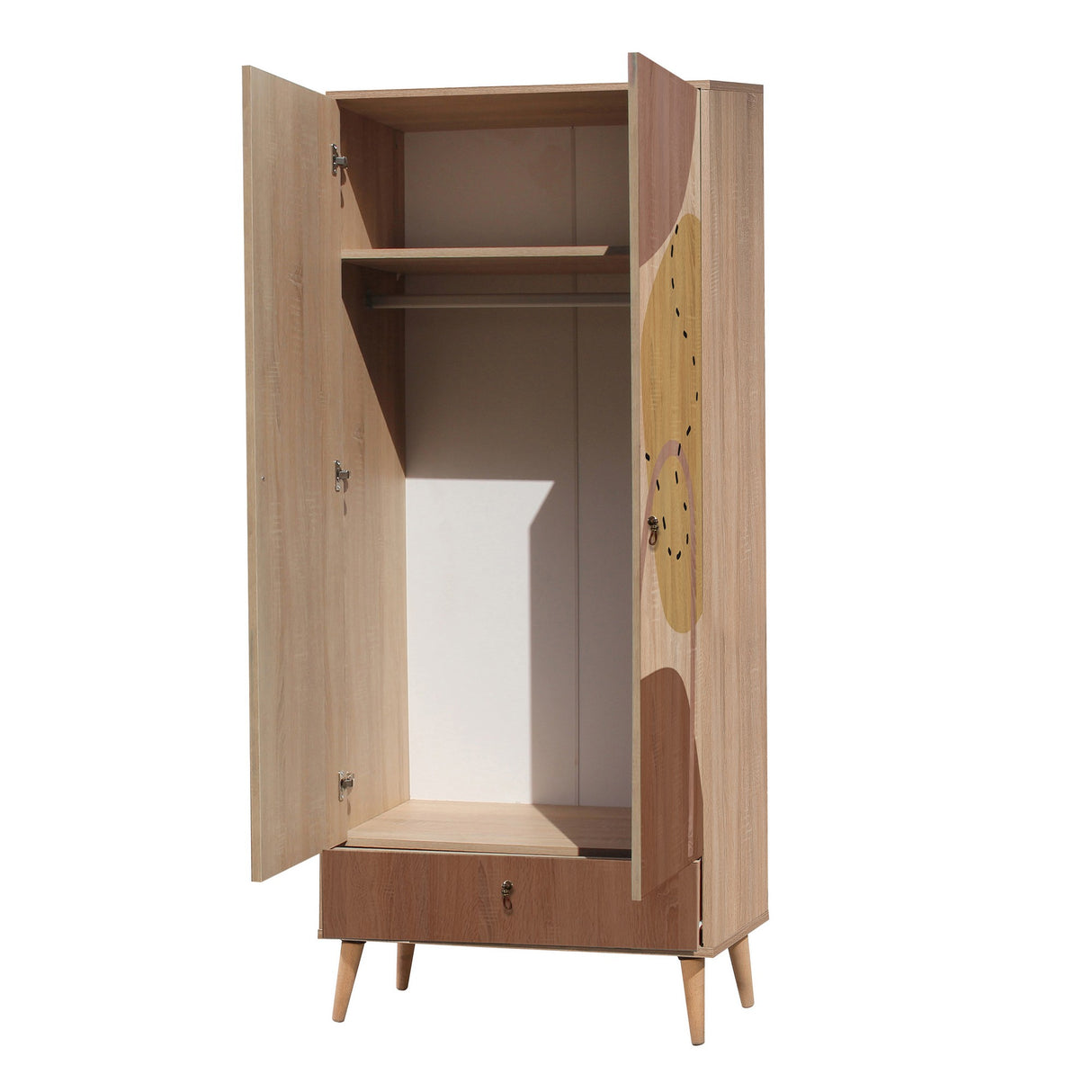 Kledingkasten - Kledingkast City Gardrop Multicolor Melamine 80x190x45 cm - Dimehouse