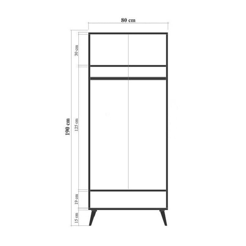 Kledingkasten - Kledingkast City Gardrop Multicolor Melamine 80x190x45 cm - Dimehouse