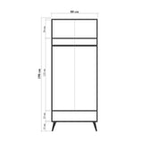 Kledingkasten - Kledingkast City Gardrop Multicolor Melamine 80x190x45 cm - Dimehouse