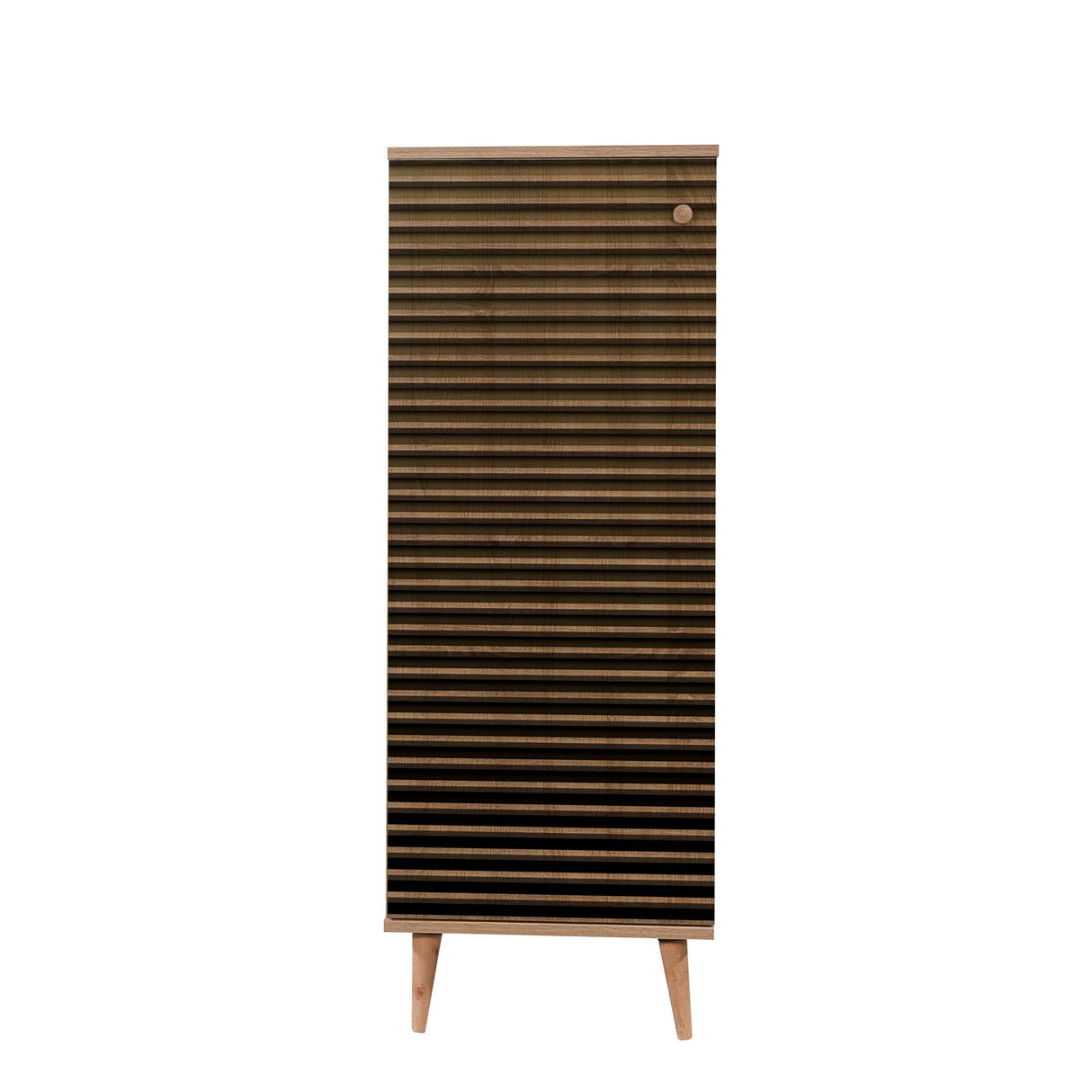 Schoenenkasten - Schoenenkast Filinta Sonoma Eik Gestreept Melamine 50x135x38 cm - Dimehouse