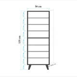 Schoenenkasten - Schoenenkast Filinta Sonoma Eik Gestreept Melamine 50x135x38 cm - Dimehouse