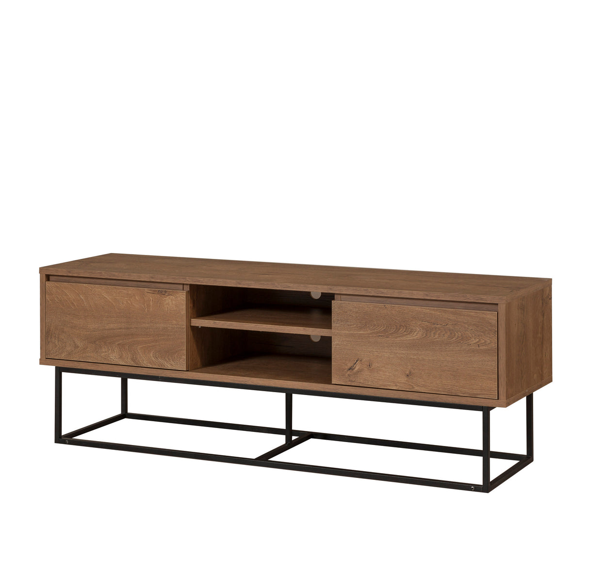 TV Meubels - TV Meubel Rodez Walnoot Zwart Melamine 140x50x40 cm - Dimehouse