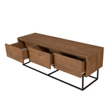 TV Meubels - TV Meubel Milo Walnoot Zwart Melamine 140x50x40 cm - Dimehouse