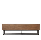 TV Meubels - TV Meubel Milo Walnoot Zwart Melamine 180x50x40 cm - Dimehouse