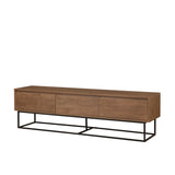TV Meubels - TV Meubel Milo Walnoot Zwart Melamine 180x50x40 cm - Dimehouse