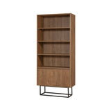Bookcase walnut melamine Rea 80x182x36 cm