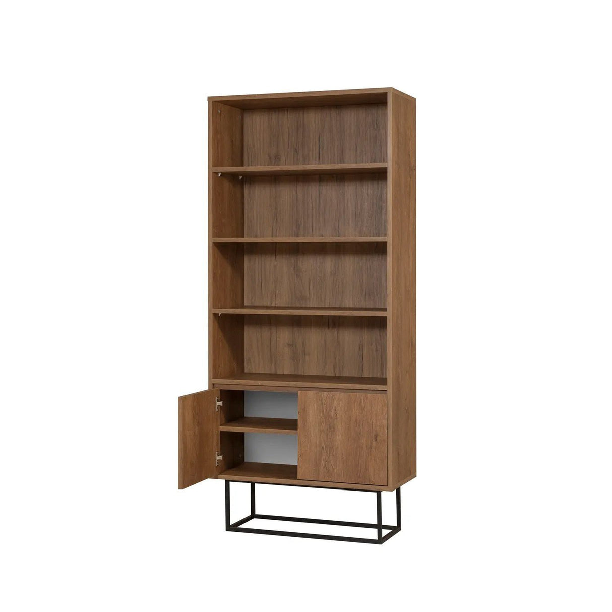 Bookcase walnut melamine Rea 80x182x36 cm