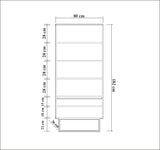 Bookcase walnut melamine Rea 80x182x36 cm