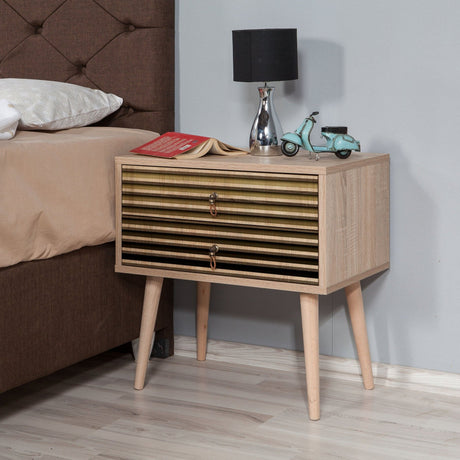 Bedside table Catalina Sonoma Oak Melamine 60x61x40 cm